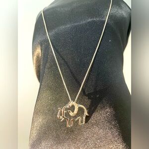 ✨ Shine Diamond Elephant Pendant and Chain, Sterling⚡️✨🐘
